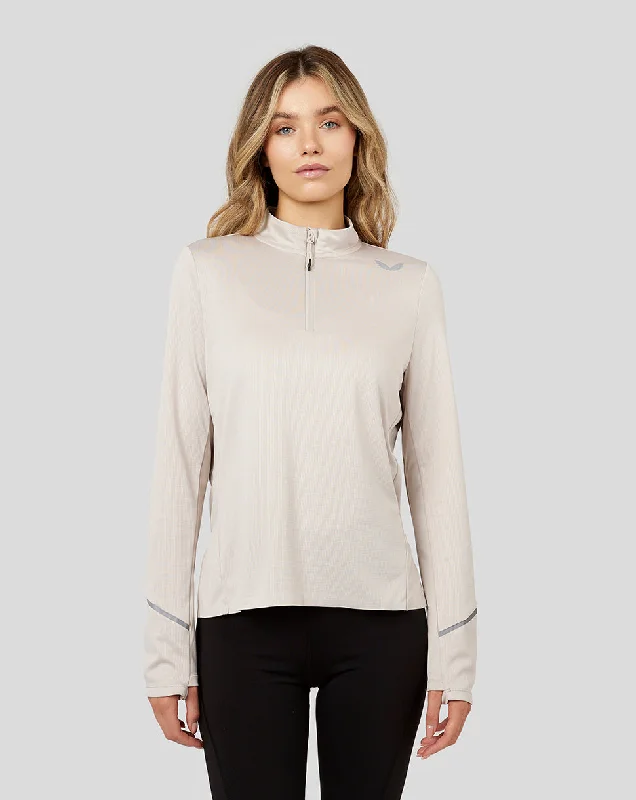 Women’s Light Long Sleeve Breeze Quarter Zip Midlayer Top - Putty